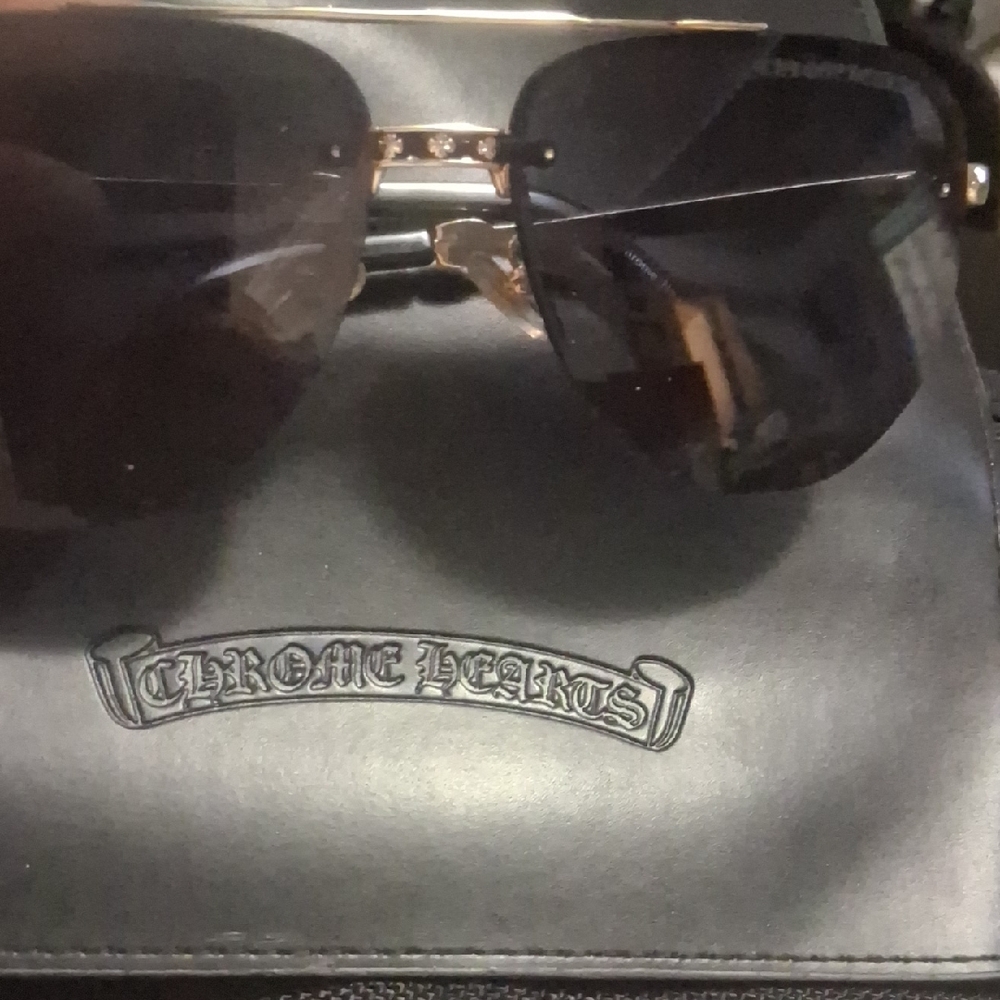 Chrome Hearts Black Aviator Sunglasses